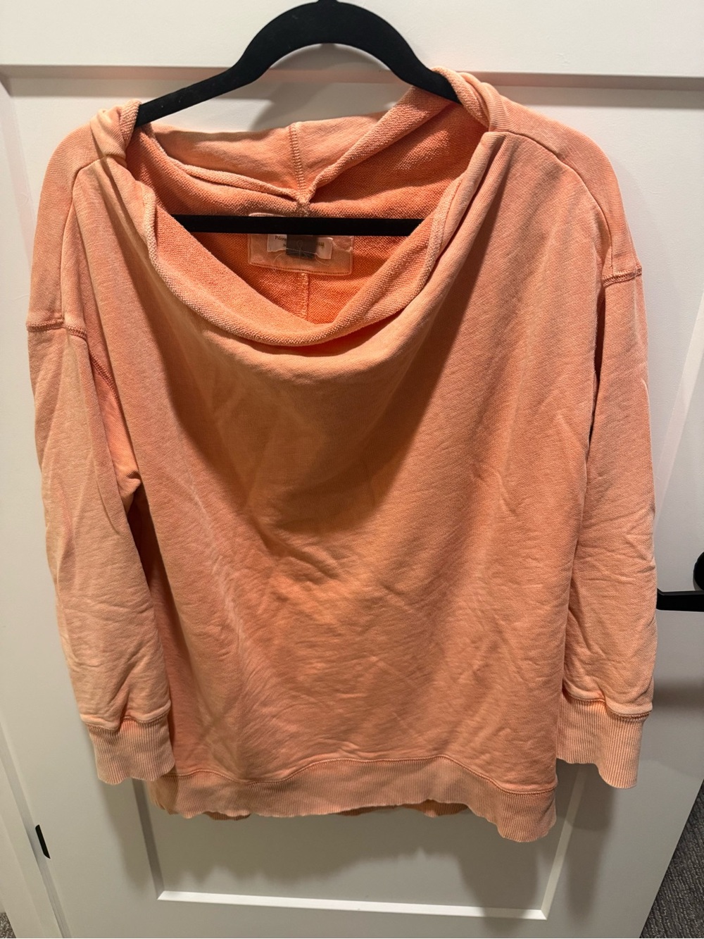 Pilcro Anthropologie Cowl Neck Pullover Sweatshirt Women L Peach Cotton